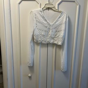 White rhinestone cowgirl outfit